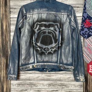 Vintage UpCycled Recycled Georgia Bulldog UGA Denim Football Hippie Gypsy Bling